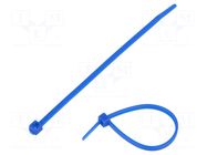 Cable tie; L: 100mm; W: 2.5mm; blue; E/TFE; 80N; Ømax: 22mm; UL94V-0 HELLERMANNTYTON