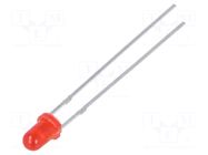 LED; red; 3mm; 40mcd; 40°; Front: convex; 1.7÷2.5VDC; No.of term: 2 FORYARD