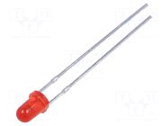 LED; red; 3mm; 250mcd; 40°; Front: convex; 1.7÷2.5VDC; No.of term: 2 FORYARD