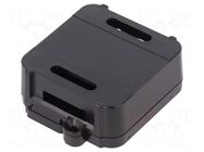 Enclosure: junction box; X: 44.5mm; Y: 57mm; Z: 19mm; black; CBOX INT ITALTRONIC