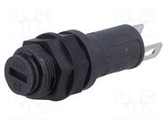 Fuse holder; cylindrical fuses; 5x20mm; 10A; on panel; black; FPG2 SCHURTER