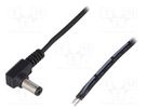 Cable; 2x0.5mm2; wires,DC 5,5/2,5 plug; angled; black; 1.46m ESPE