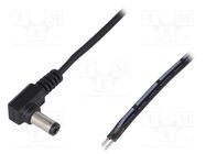 Cable; 2x0.5mm2; wires,DC 5,5/2,5 plug; angled; black; 1.46m ESPE