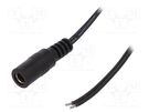Cable; 2x0.5mm2; wires,DC 5,5/2,5 socket; straight; black; 0.23m ESPE