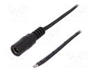 Cable; 2x0.5mm2; wires,DC 5,5/2,5 socket; straight; black; 1.46m ESPE