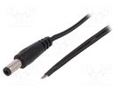 Cable; 2x0.5mm2; wires,DC 5,5/2,5 plug; straight; black; 0.23m ESPE