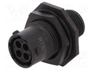 Connector: circular; socket; for panel mounting,front side nut AMPHENOL