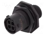 Connector: circular; socket; for panel mounting,front side nut AMPHENOL