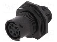 Connector: circular; socket; for panel mounting,front side nut AMPHENOL