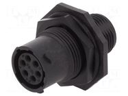 Connector: circular; socket; for panel mounting,front side nut AMPHENOL