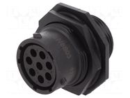 Connector: circular; socket; for panel mounting,front side nut AMPHENOL