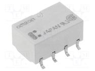 Relay: electromagnetic; DPDT; Ucoil: 24VDC; Icontacts max: 1A; SMD OMRON Electronic Components