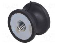 Vibration damper; M6; Ø: 20mm; rubber; L: 15mm; H: 6mm; 223N; 60N/mm ELESA+GANTER