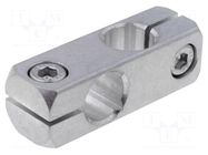 Mounting coupler; cross; aluminium; D: 16mm; W: 20mm; H: 20mm; L: 59mm ELESA+GANTER
