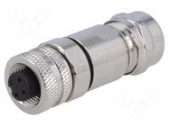 Connector: M12; plug; PIN: 3; female; 250V; IP67; soldering; 4A BULGIN