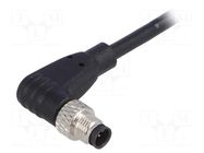 Connector: M5; plug; male; cables; PIN: 4; 1A; angled; IP67; 60V; 1m BULGIN