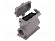 Enclosure for connectors: HDC; size 16B; Han® B; IP65; with latch HARTING