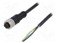 Connection lead; M12; PIN: 5; straight; 2m; plug; 60VAC; 4A; -25÷80°C LAPP