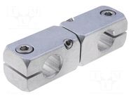 Mounting coupler; twistable; aluminium; D: 16mm; W: 25mm; H: 25mm ELESA+GANTER