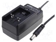 Power supply: switched-mode; mains,plug; 15VDC; 0.8A; 12W; 76% MEAN WELL