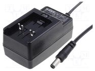 Power supply: switching; mains,plug; 9VDC; 1.33A; 12W; Out: 5,5/2,1 MEAN WELL