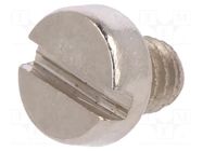 Screw; M4x4; 0.7; Head: cheese head; slotted; 1.2mm; brass; nickel BOSSARD