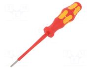 Screwdriver: insulated; slot; 2.5x0.4mm; Blade length: 80mm; 1kVAC WERA