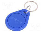 RFID pendant; laser printed code in 8H10D format; plastic; blue SYSTEM 7 SECURITY