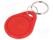 RFID pendant; plastic; red; 125kHz; 8BROM 