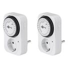 Set of 2, Analogue Timer, white - easy-to-operate analogue time switch