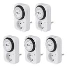 Set of 5, Analogue Timer, white - easy-to-operate analogue time switch