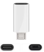 Micro-USB/USB-C™ USB OTG Hi-Speed Adapter for connecting charging cables, white - USB-C™ female > USB 2.0 micro male (type B)