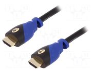 Cable; HDMI plug,both sides; PVC; 3m; black-blue Goobay