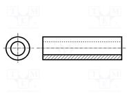 Spacer sleeve; cylindrical; polyamide; L: 7mm; Øout: 5mm; -30÷85°C FIX&FASTEN