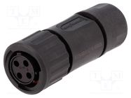 Connector: circular; plug; for cable; PIN: 4; female; w/o contacts AMPHENOL