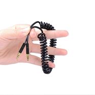 Dudao long stretchable cable AUX mini jack 3.5mm spring ~ 150cm black (L12 black), Dudao