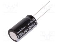 Capacitor: electrolytic; THT; 3300uF; 16VDC; Ø12.5x25mm; Pitch: 5mm NICHICON