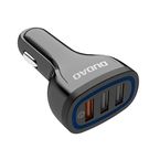 Dudao Car Charger Quick Charge Quick Charge 3.0 QC3.0 2.4A 18W 3x USB Black (R7S black), Dudao