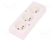 Connector: AC supply; female; splitter; 2P+PE; 250VAC; 16A; white JONEX