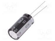 Capacitor: electrolytic; THT; 3300uF; 10VDC; Ø12.5x25mm; Pitch: 5mm PANASONIC