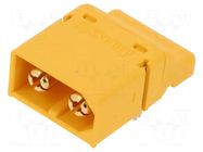 Connector: DC supply; socket; XT60; male; PIN: 2; on PCBs; SMT; 30A AMASS