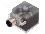 Adapter; DIN 43650 plug,M12 male; PIN: 3; angled 90°; form A LUMBERG AUTOMATION