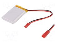 Re-battery: Li-Po; 3.7V; 1500mAh; cables,JST SYR-02T socket CELLEVIA BATTERIES