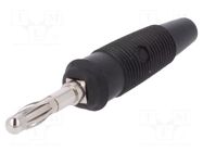 Connector: 4mm banana; plug; 32A; 60VDC; black; non-insulated; 3mΩ HIRSCHMANN T&M