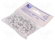 Holder; white; on round cable; 100pcs; with a nail; 4mm PAWBOL