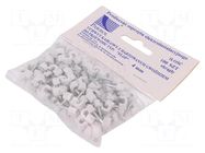 Holder; white; on round cable; 100pcs; with a nail; 4mm PAWBOL