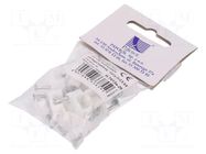Holder; white; for flat cable,YDYp 2x2,5; 25pcs; with a nail PAWBOL