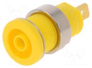 Connector: 4mm banana; socket; 25A; 1kVDC; yellow; gold-plated HIRSCHMANN T&M