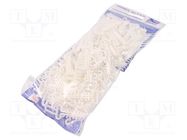 Holder; white; for flat cable,YDYp 4x2,5; 100pcs; USMP 4; 6÷7mm PAWBOL