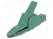 Crocodile clip; 34A; 300V; green; Grip capac: max.30mm; 972405104 HIRSCHMANN T&M